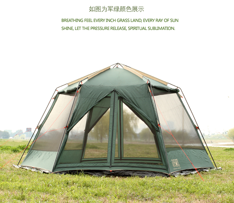Cheap Goat Tents UV Hexagonal Outdoor Camping Huge Tent 8 12 Person Rainproof Anti Mosquito Hiking Tent Awning Garden Pergola Car Beach Awning Tents 